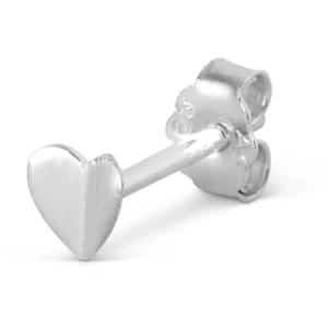 Lulu  -  single stud heart wings silver