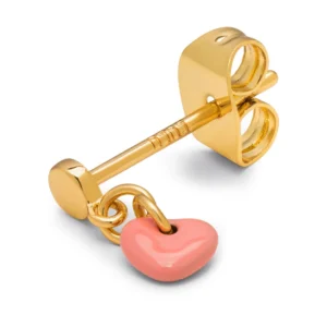 Lulu - single stud hart hangertje burnt coral