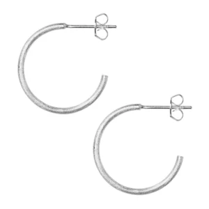 Lulu - medium hoops brushed zilverkleurig