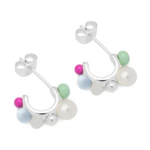 Lulu - space hoops skyride blue verzilverd (paar)