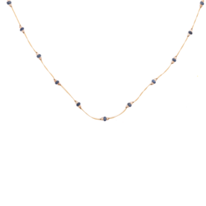 SH - beige ketting met saffier en champagne