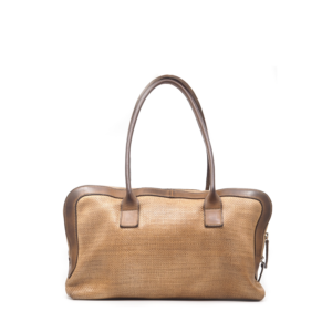 Vive la Difference - schoudertas silhouette straw brown tea