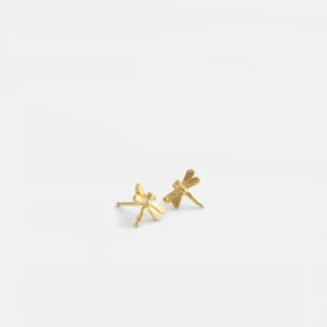 MHL - oorbellen kleine libel zilver verguld