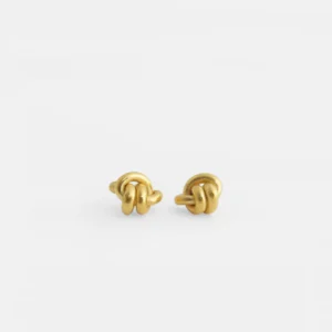 MHL - oorbellen met knoop zilver verguld