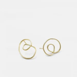 MHL - oorbellen organische vorm zilver verguld