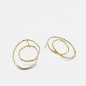 MHL - oorbellen gekruld groot zilver verguld