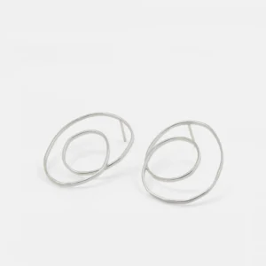 MHL - oorbellen gekruld groot zilver