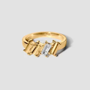 Lore Van Keer - verto gestructureerde ring zilver verguld