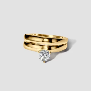 Lore Van Keer - verto minimalistische ring met zirkoon solitair zilver verguld